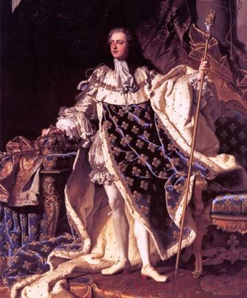 Louis XV Bourbon King of France  ca. 1730  by Hyacinthe Rigaud   1659-1743     Location TBD